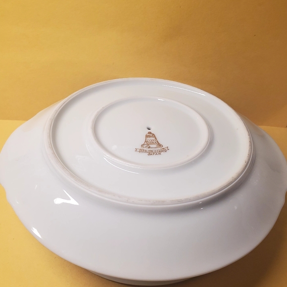 Floral Porcelain Gravy Boat with Attached Saucer by Apple Blossom. - Picture 5 of 5